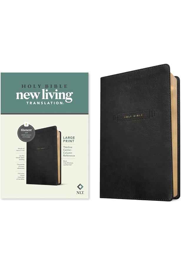 NLT Large Print Thinline Center-Column Reference Bible, Filament